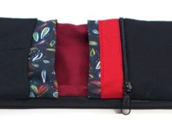Portefeuille Cartable Cuir Noir Femme Tissu Boho Plumes, Porte Cartes Tissu Nature, Cadeau Femme Noël -Papeterie Boutique 4348788 portefeuille femme cuir noir tissu japonais petit portefeui 3