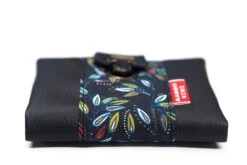 Portefeuille Cartable Cuir Noir Femme Tissu Boho Plumes, Porte Cartes Tissu Nature, Cadeau Femme Noël -Papeterie Boutique 4348788 portefeuille femme cuir noir tissu japonais petit portefeui 5