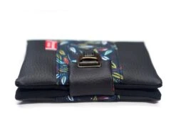 Portefeuille Cartable Cuir Noir Femme Tissu Boho Plumes, Porte Cartes Tissu Nature, Cadeau Femme Noël -Papeterie Boutique 4348788 portefeuille femme cuir noir tissu japonais petit portefeui 6