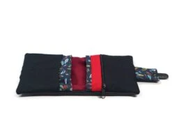 Portefeuille Cartable Cuir Noir Femme Tissu Boho Plumes, Porte Cartes Tissu Nature, Cadeau Femme Noël -Papeterie Boutique 4348788 portefeuille femme cuir noir tissu japonais petit portefeui 7