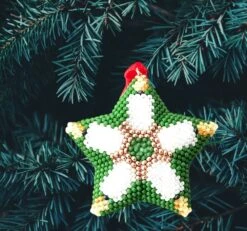 Etoile De Noël à Suspendre, Motif Bougies, Tissée à La Main -Papeterie Boutique 4351305 etoile de noel a suspendre motif bougies tissee a la m 4