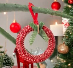 Couronne De Noël à Suspendre, Fait Main