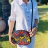 Sac Rond Bandoulière Femme Wax Pagne Africain Indien Idée Cadeau Noël Pour Femme