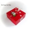 Coffret Boite Thème Noël Boite Rouge Renne De Noël Fait Main Artisanale