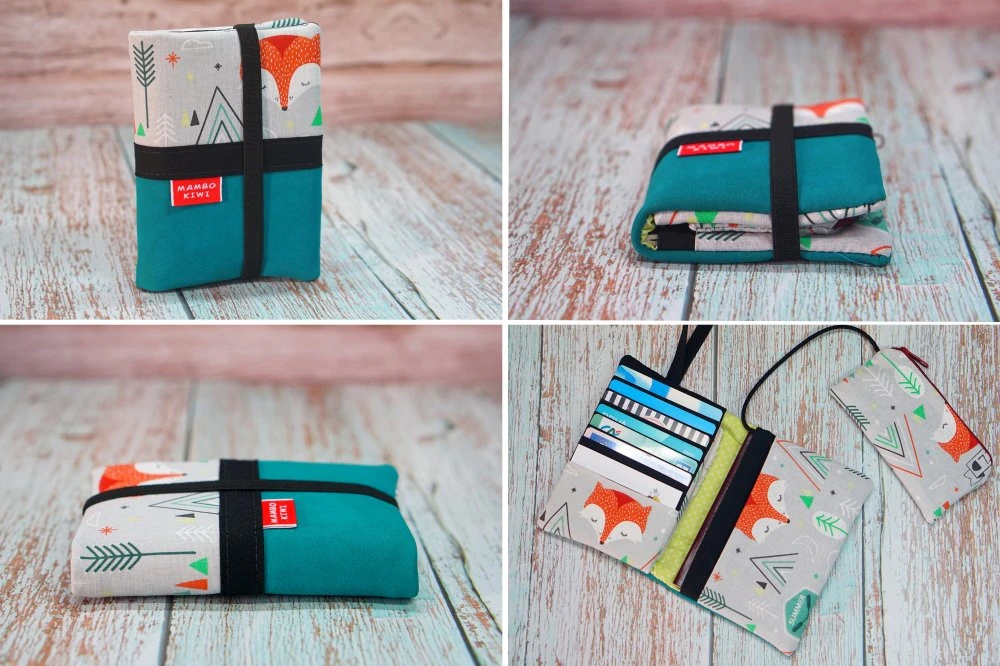 Portefeuille Original Femme Tissu Renard, Porte Cartes Tissu Cuir Turquoise, Cadeau Femme Noël Personnalisable 1 Portefeuille Original Femme Tissu Renard, Porte Cartes Tissu Cuir Turquoise, Cadeau Femme Noël Personnalisable