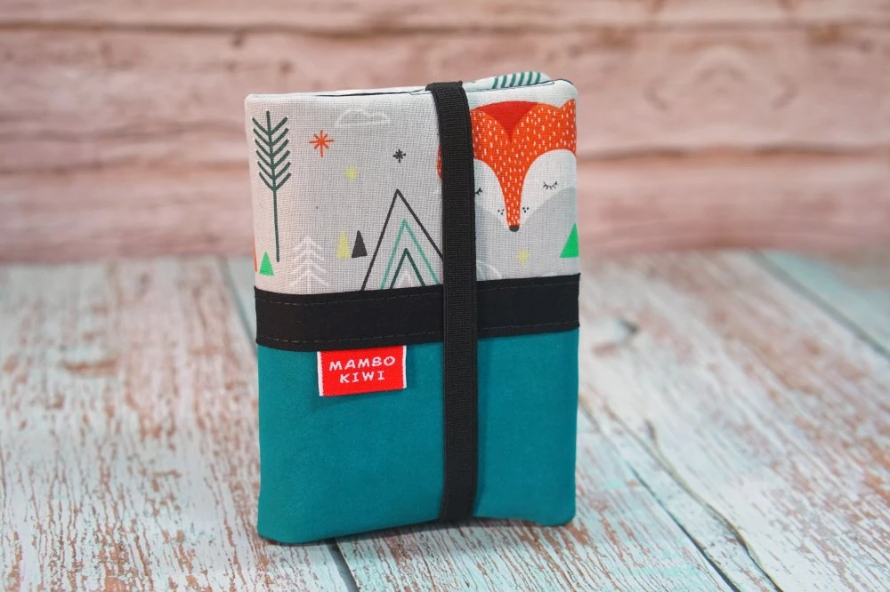 Portefeuille Original Femme Tissu Renard, Porte Cartes Tissu Cuir Turquoise, Cadeau Femme Noël Personnalisable 6 Portefeuille Original Femme Tissu Renard, Porte Cartes Tissu Cuir Turquoise, Cadeau Femme Noël Personnalisable – Image 6