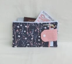 Porte Monnaie Avec Chéquier, Etui à Document, Pochette à Papier, Portefeuille, Trousse Zippée, Tissu Imprimé Fleuri, Noël Femme
