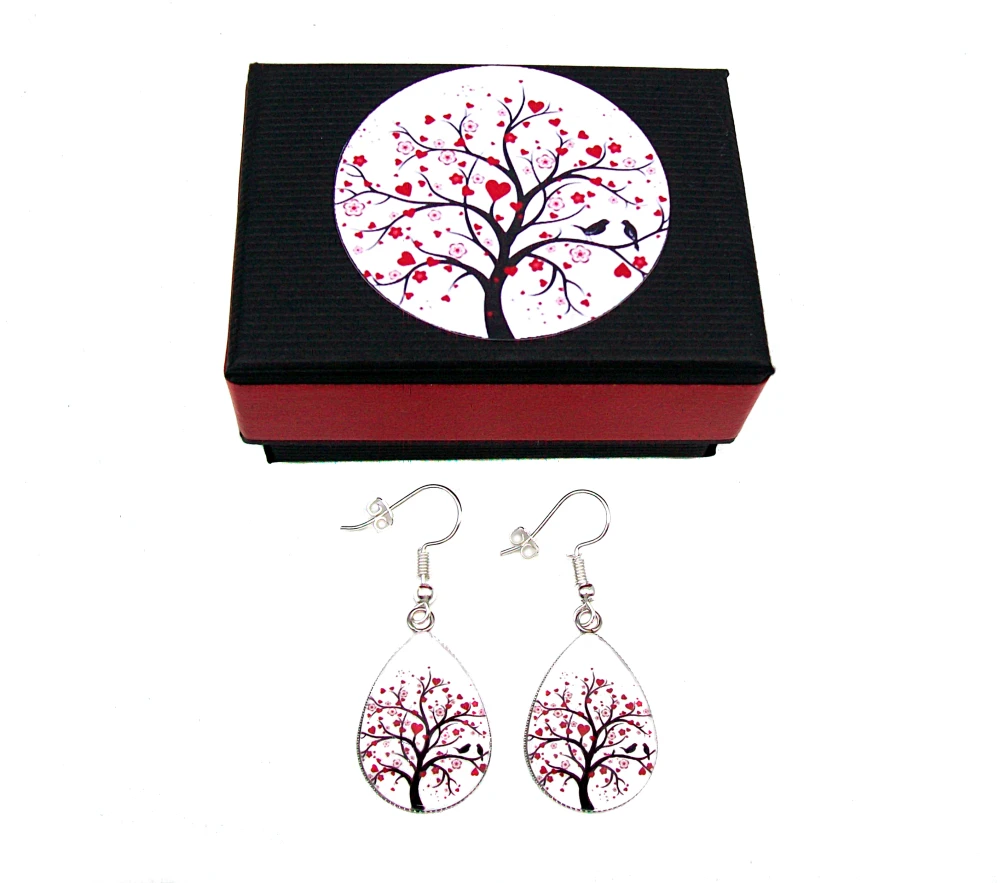 Boucles D'oreilles Cabochon + Coffret * Arbre Coeurs * Oiseaux, Arbre De Vie, Pendantes, Gouttes, Idées Cadeaux, Noël 1 Boucles D'oreilles Cabochon + Coffret * Arbre Coeurs * Oiseaux, Arbre De Vie, Pendantes, Gouttes, Idées Cadeaux, Noël
