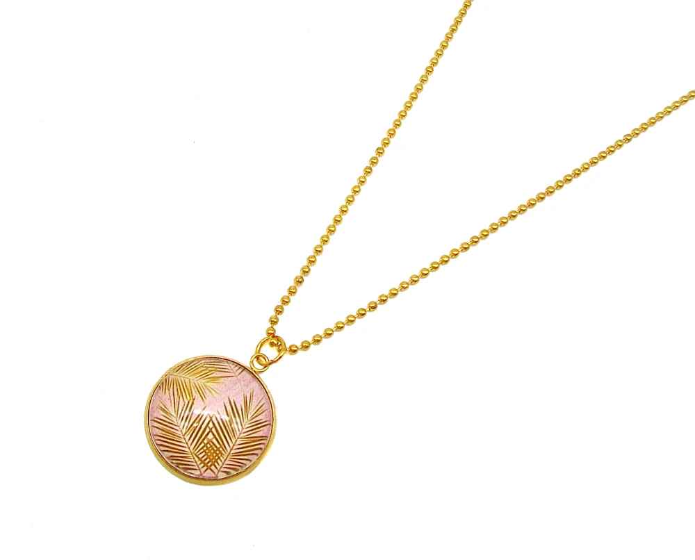 Boucles D'oreilles Et Collier * Palme D'or * Rose, Doré, Bijoux Femme, Fantaisie, Parure, Idée Cadeau, Noël, Anniversaire 2 Boucles D'oreilles Et Collier * Palme D'or * Rose, Doré, Bijoux Femme, Fantaisie, Parure, Idée Cadeau, Noël, Anniversaire – Image 2