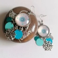Boucles D'oreilles Flocons Et Boules De Noël