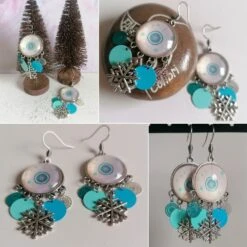 Boucles D'oreilles Flocons Et Boules De Noël -Papeterie Boutique 4393796 boucles d oreilles petillante 5 3