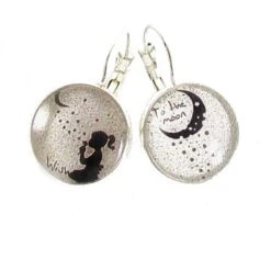Boucles D'oreilles, Cabochon * étoiles Et Lune *gris, Noir , Pendantes, Dépareillées Noël -Papeterie Boutique 4394289 boucles d oreilles cabochon etoiles et lune fillette 3