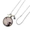 Collier, Pendentif, Cabochon * Poussières D'étoiles * étoiles, Lune, Gris ,noir, Fantaisie, Idée Cadeau, Noël