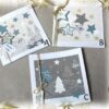 Cartes Noël Fait Main Bleu Doré, Carte De Vœux, Carte Originale X3