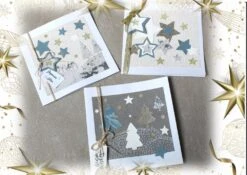 Papeterie Boutique -Papeterie Boutique 4398666 carte noel fait main bleu dore carte de v ux carte orig 2