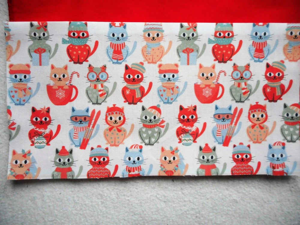 Emballage Cadeau En Coton, Sac Pour Chat, Prénom Brodé, "joyeux Noël + Nom", Coton Chats De Noël, Pochon Cadeau 2 Emballage Cadeau En Coton, Sac Pour Chat, Prénom Brodé, "joyeux Noël + Nom", Coton Chats De Noël, Pochon Cadeau – Image 2