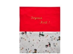 Noël Zéro Déchet, Sac Cadeau En Tissu, Pochon Pour Chat, Nom Brodé, "joyeux Noël + Nom", Coton Chats Noirs D'hiver -Papeterie Boutique 4404843 emballage cadeau en coton sac pour chat prenom brode j 6