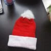 Bonnet Rouge Et Blanc Pompon Amovible Fausse Fourrure , Noël