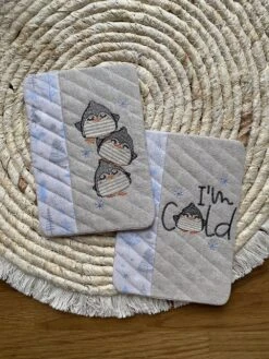 Lot De 2 Dessous De Tasse Brodés Collection Noël