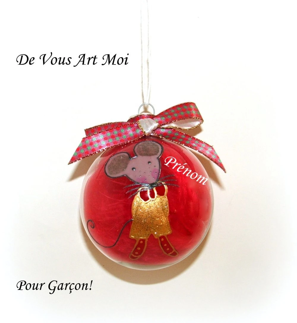 Boule De Noël Personnalisée Garçon Verre Peint Main Artisanale 1 Boule De Noël Personnalisée Garçon Verre Peint Main Artisanale