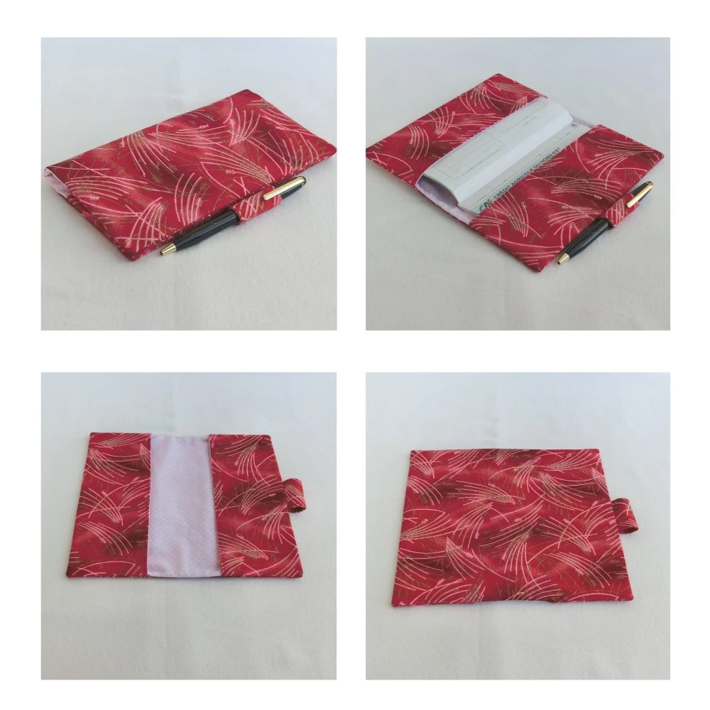 Housse De Protection Pour Chéquier Portefeuille Avec Porte Stylo, Tissu Japonais, Pochette Porte Chéquier, Cadeau Femme Fête De Noël 5 Housse De Protection Pour Chéquier Portefeuille Avec Porte Stylo, Tissu Japonais, Pochette Porte Chéquier, Cadeau Femme Fête De Noël – Image 5