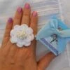Grosse Bague Fleur En Crochet, Bijoux Fleur Blanc Au Crochet,cadeau Noël Femme
