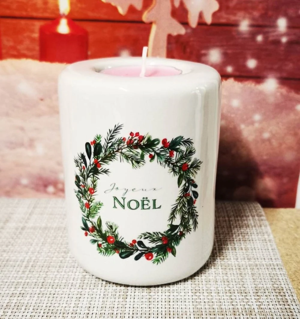 Bougeoir En Céramique - Joyeux Noël 1 Bougeoir En Céramique - Joyeux Noël