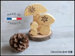 Décoration Automne Noël - Champignons En Bois