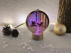 Boule De Noël Lumineuse Personnalisée En Bois, Les écureuils