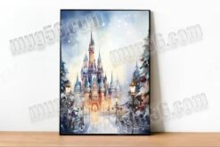 Art Mural, Affiche Grand Format A3 Chateau Féérique Façon Disneyland 001 Noël