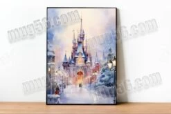 Art Mural, Affiche Grand Format A3 Chateau Féérique Façon Disneyland 004 Noël