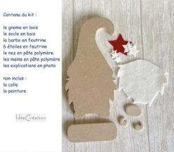 Kit Complet "gnome De Noël" En Bois Avec Fournitures Incluses Et Explications En Photos -Papeterie Boutique 4691856 gnome de noel en bois peint pour une deco de noel 5