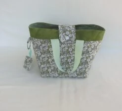 Sac à Main Pour Petite Fille, Tissu Petites Fleurs, Cabas à Anses Pour Affaires Diverses Ou Accessoires, Cadeau Noël Enfant