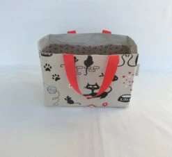 Panière Multi Poches Pour Rangement, Tissu Chat Noir, Panier Accessoire De Toilette, Corbeille Chambre Ou Salon, Cadeau Noël -Papeterie Boutique 4699438 paniere multi poches pour rangement tissu losange geomet 3