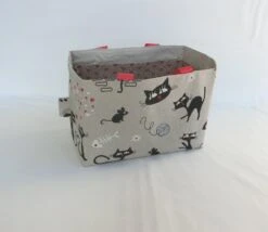 Panière Multi Poches Pour Rangement, Tissu Chat Noir, Panier Accessoire De Toilette, Corbeille Chambre Ou Salon, Cadeau Noël -Papeterie Boutique 4699438 paniere multi poches pour rangement tissu losange geomet 8