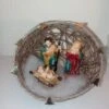 Crèche De Noël Ronde Nativité Santons Décoration De Noel Dans Une Boule En Corde De Jute. Décor Unique, Boule Faite Main