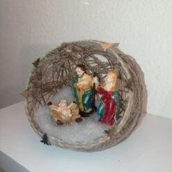 Crèche De Noël Ronde Nativité Santons Décoration De Noel Dans Une Boule En Corde De Jute. Décor Unique, Boule Faite Main 7 Crèche De Noël Ronde Nativité Santons Décoration De Noel Dans Une Boule En Corde De Jute. Décor Unique, Boule Faite Main -Papeterie Boutique 4704629 galet de noel decoration pour la maison pere noel bon 2