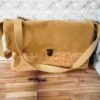 Sac Bandoulière Femme Homme, Liège Naturel, Velours Mille-raies Beige, Sac Licorne Beige, Cadeau Anniversaire Noël, Sac Vegan