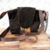 Sac à Main Femme Homme, Velours Côtelé Marron Foncé, Coton Bulles Colorées, Sac Végan Bandoulière, Cadeau Anniversaire Noël,