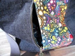 Sac à Main Femme Homme, Velours Côtelé Marron Foncé, Coton Bulles Colorées, Sac Végan Bandoulière, Cadeau Anniversaire Noël, -Papeterie Boutique 4706152 sac bandouliere femme homme liege naturel velours mille 4