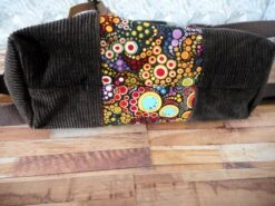 Sac à Main Femme Homme, Velours Côtelé Marron Foncé, Coton Bulles Colorées, Sac Végan Bandoulière, Cadeau Anniversaire Noël, -Papeterie Boutique 4706152 sac bandouliere femme homme liege naturel velours mille 5