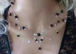 Bijoux Fantaisie, Bijoux Fêtes De Fin D'année, Collier Fantaisie, Collier Pas Cher, Collier Noir , Collier Noël