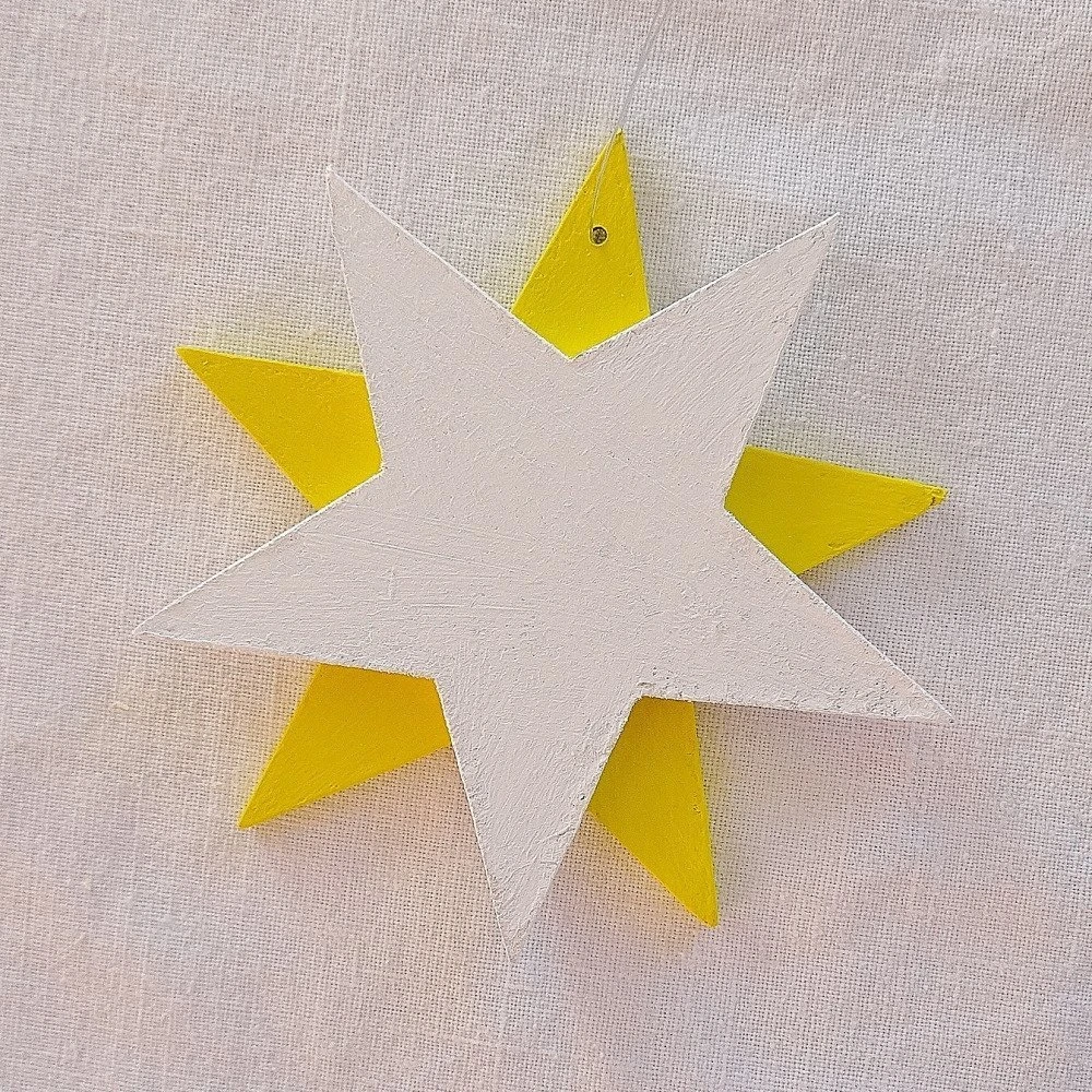 3 étoiles De Noël, Décoration, Suspension De Sapin En Fibres De Bois Peinte à La Main, Peinture Acrylique. Réalisé à La Scie à Chantourner 3 3 étoiles De Noël, Décoration, Suspension De Sapin En Fibres De Bois Peinte à La Main, Peinture Acrylique. Réalisé à La Scie à Chantourner – Image 3