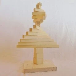 Sapin De Noël En Bois D'épicéa Naturel Hauteur 480 Mm (18 57⁄64 In). Toutes Les Pièces Peuvent Pivoter à 360 Degrés, Finition Poncé Très Fin