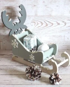 Traineau De Noël En Bois.