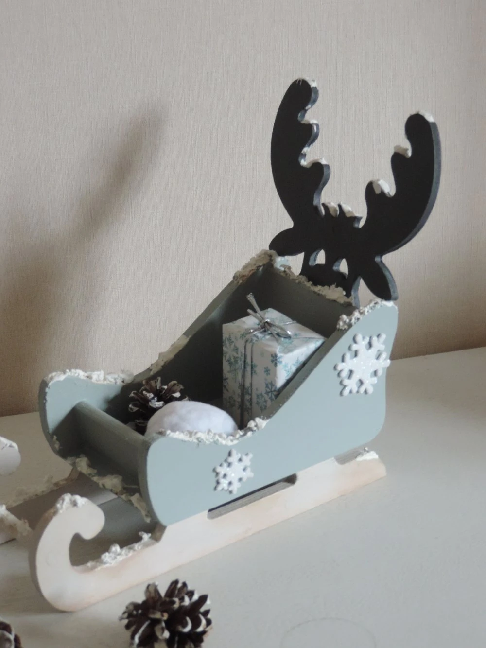 Traineau De Noël En Bois. 2 Traineau De Noël En Bois. – Image 2