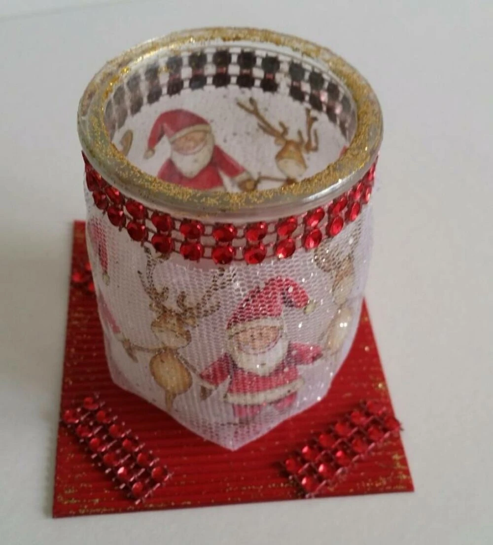 Photophore Père Noël Et Renne 1 Photophore Père Noël Et Renne