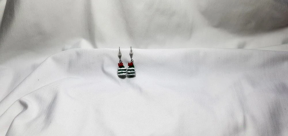 Boucles D'oreilles Enfants Sapin, Boucles D'oreilles De Noël, Bijou Enfant Acier Inoxydable, Sapin Fimo, Miniatures, 3 Boucles D'oreilles Enfants Sapin, Boucles D'oreilles De Noël, Bijou Enfant Acier Inoxydable, Sapin Fimo, Miniatures, – Image 3
