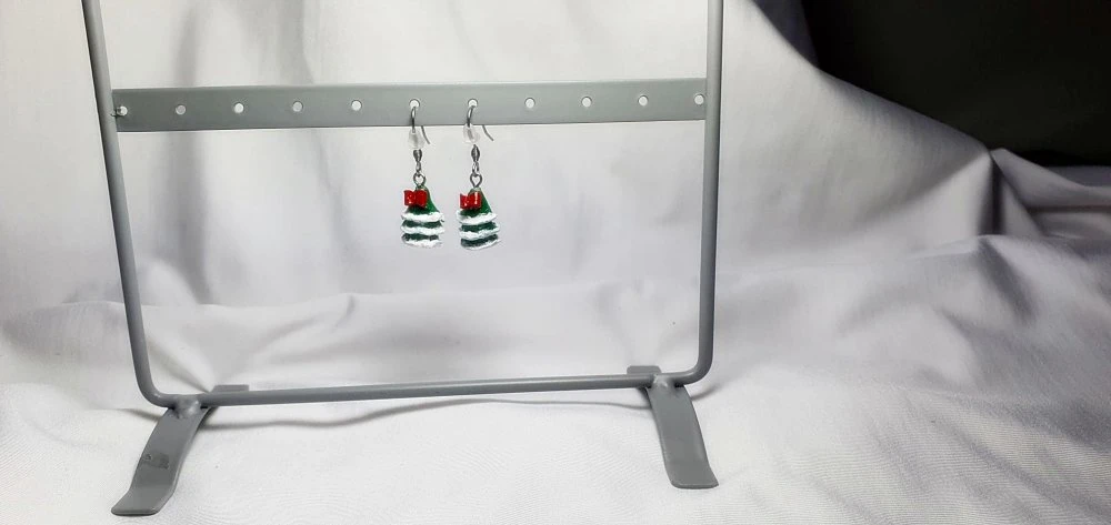 Boucles D'oreilles Enfants Sapin, Boucles D'oreilles De Noël, Bijou Enfant Acier Inoxydable, Sapin Fimo, Miniatures, 2 Boucles D'oreilles Enfants Sapin, Boucles D'oreilles De Noël, Bijou Enfant Acier Inoxydable, Sapin Fimo, Miniatures, – Image 2
