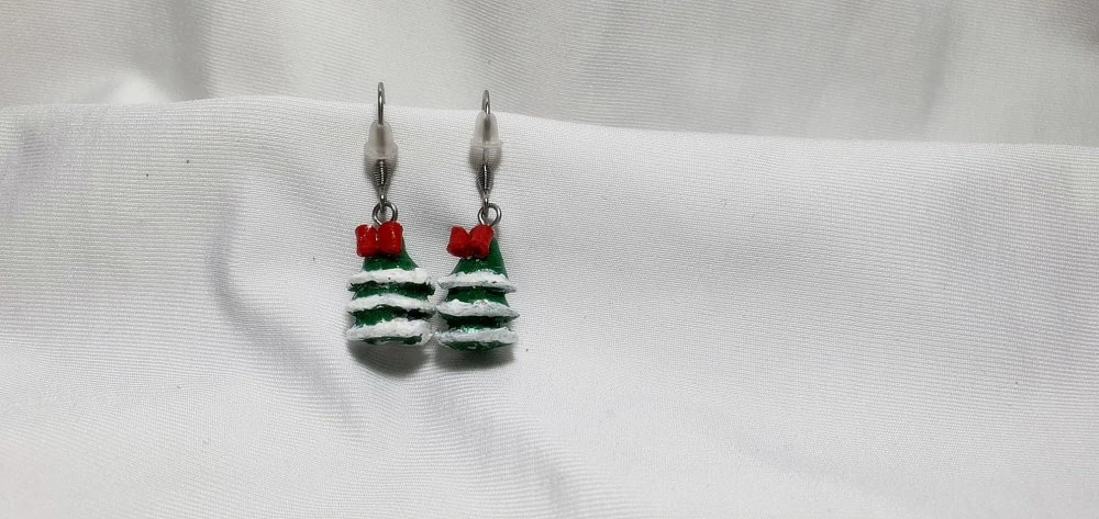 Boucles D'oreilles Enfants Sapin, Boucles D'oreilles De Noël, Bijou Enfant Acier Inoxydable, Sapin Fimo, Miniatures, 6 Boucles D'oreilles Enfants Sapin, Boucles D'oreilles De Noël, Bijou Enfant Acier Inoxydable, Sapin Fimo, Miniatures, – Image 6
